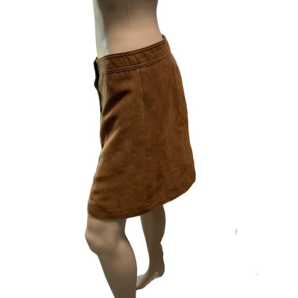 H&M Divided Brown Button-Front Mini Skirt Polyester Womens Size US 10 - Picture 7 of 13